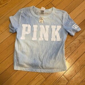 PINK Victoria's Secret Sky Blue Tie-Dye Short Sleeve Tee